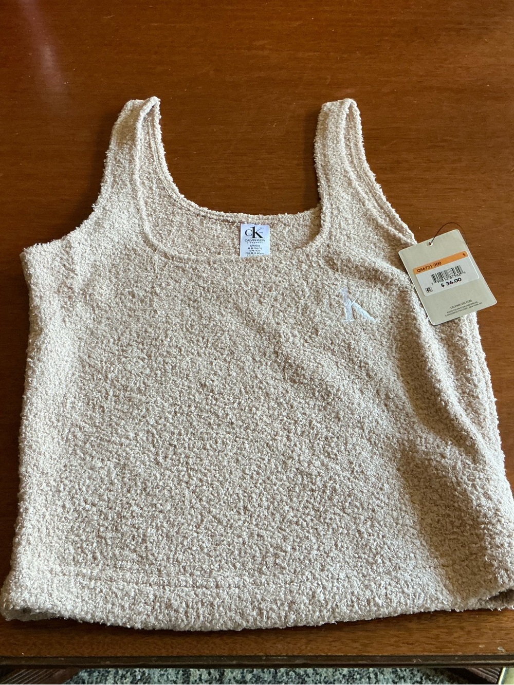 NWT Calvin Klein Cream Colored Cozy Loungewear Sleepwear Camisole Tank Top